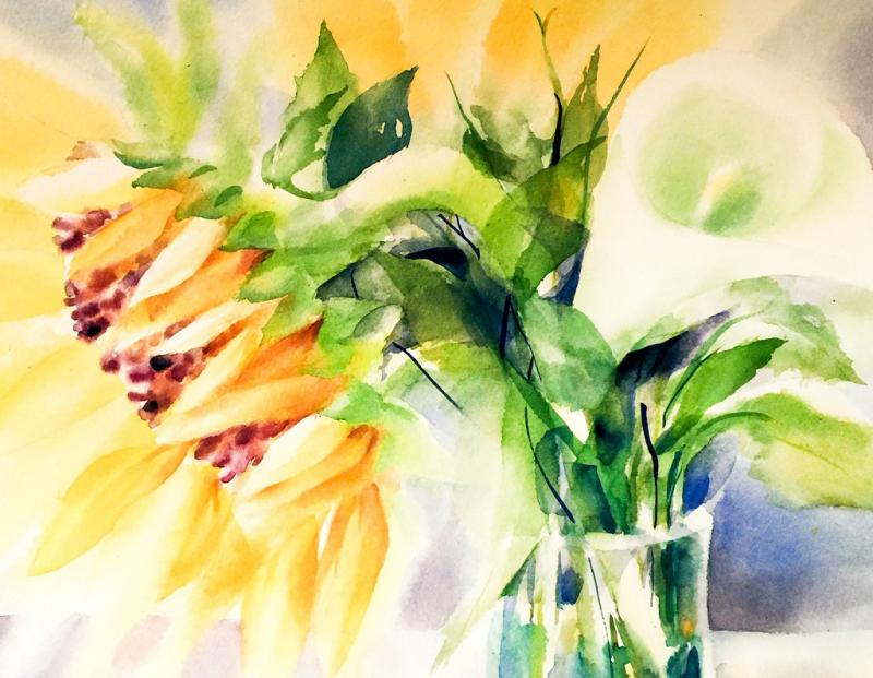 Expressive Blumenbilder in ausdrucksstarker Aquarelltechnik