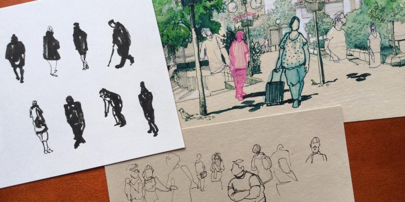 Urban Sketching - Menschen in ihrer Umgebung