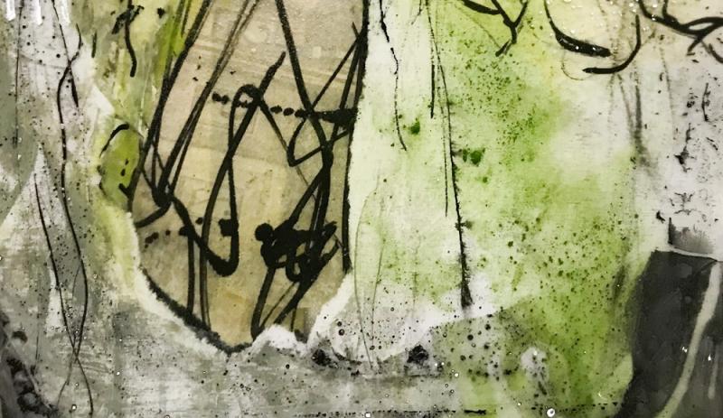 Tinte, Tusche und Papier unter Wachs