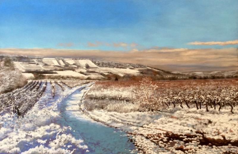 Das moderne Pastell - Schneelandschaft